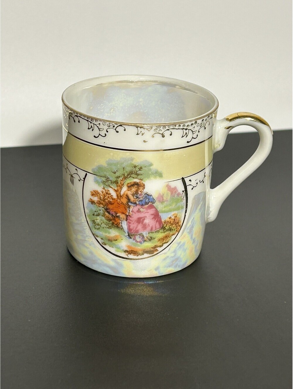 Vintage Lefton China Hand Painted Luster Demitasse Tea Cup No Saucer 1950’s